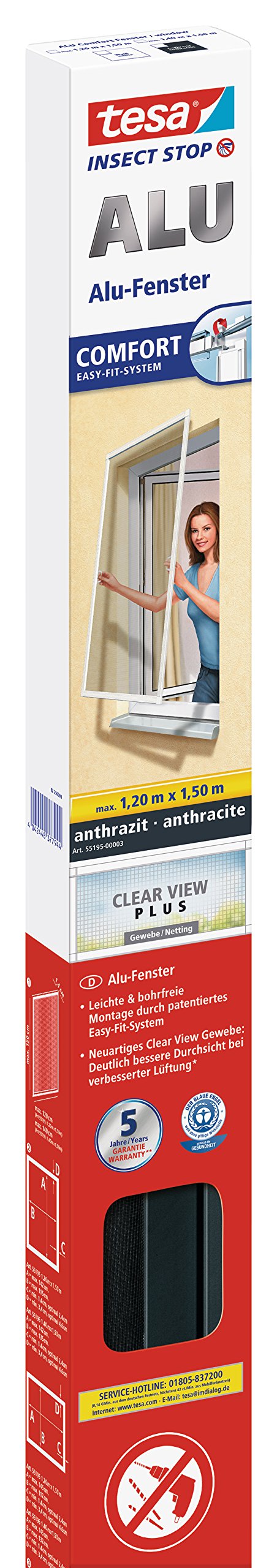 tesa® Insect Stop ALU COMFORT Fly Screen for Windows - Insect Screen ...