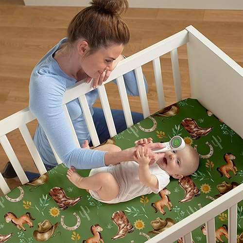 Miniatura 4 de KAINSY Juego de ropa de cama personalizado para cuna, 3 piezas con temática de caballos, ropa de cama para cuna, ropa de cama para niños y niñas,