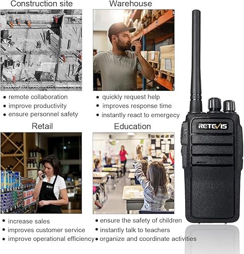 Miniatura 5 de Retevis Paquete de 20 Walkie Talkies RT21, radio bidireccional de largo alcance recargable, radios resistentes de 2 vías, señal fuerte estable, para