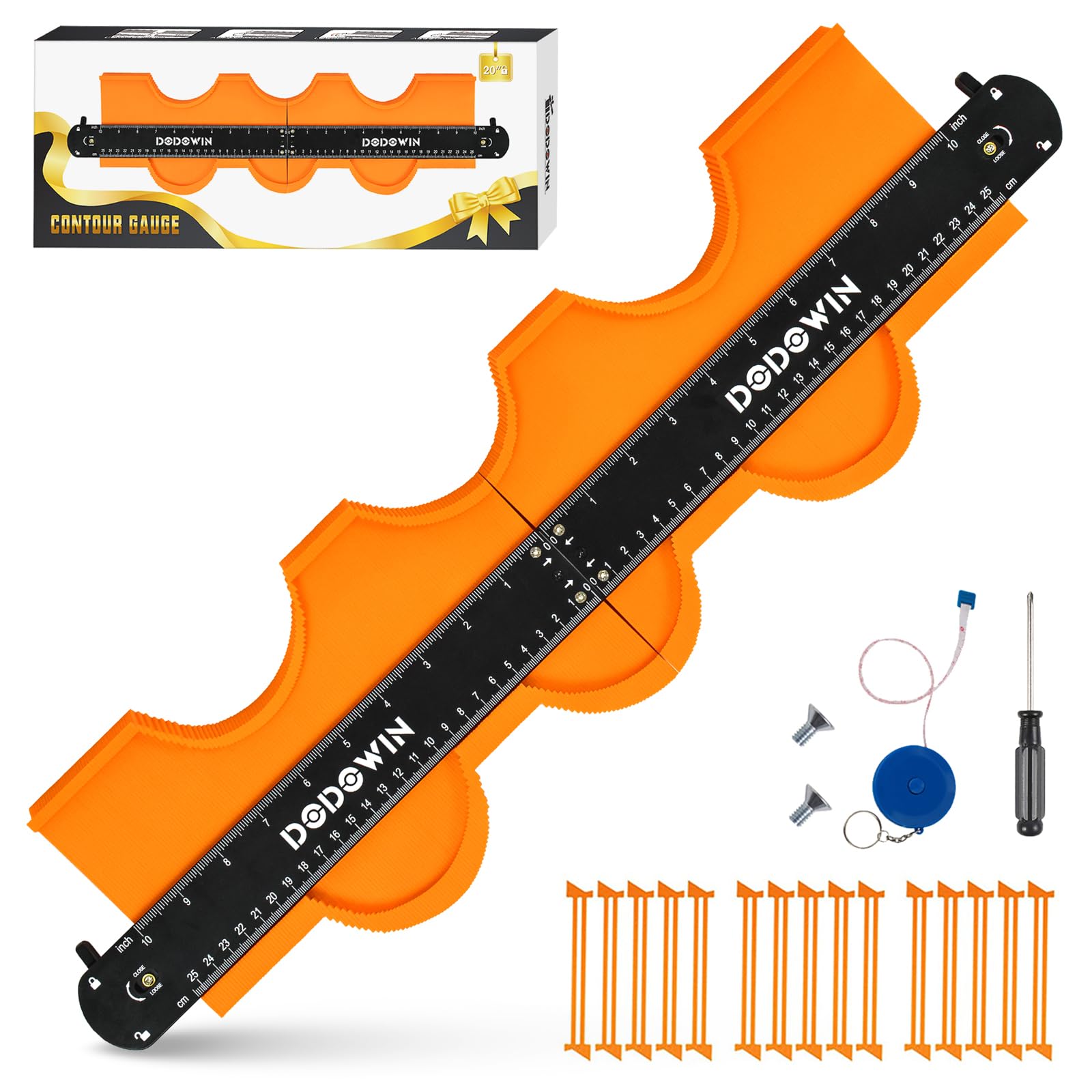 dodowin Connectable Contour Gauge 20inch,Gifts for Him Men Dad Husband, Super Gauge Outline Shape Tool, Birthday anniversary Boyfriend Gifts Ideas,
