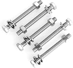 Mywish (5 Sets) 5/16-18x4 Hex Head Assorted Screws Nuts and Bolts with Flat & Lock Washers, 304 Stainless Steel 18-8, Fully Threaded, 5/16 Bolt Metric Bolt Assortment