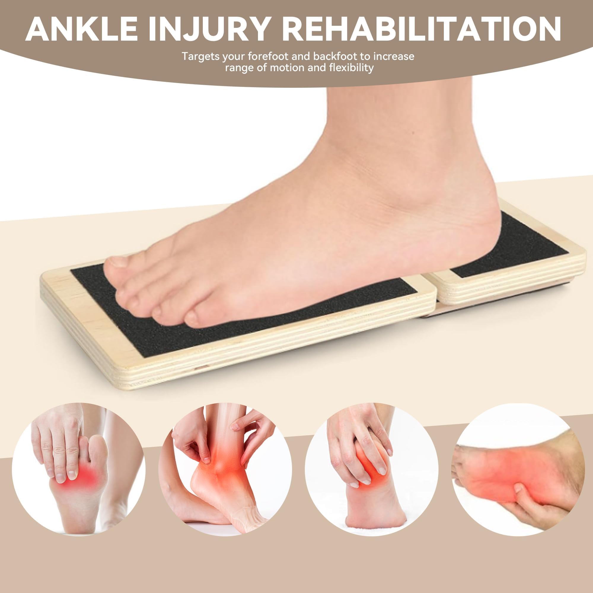 Balance Board in legno, per allenare i piedi, antiscivolo, per adulti, efficace rafforzamento del piede e stabilizzazione dei piedi, correzione della postura allungamento della caviglia