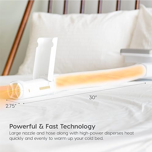 Miniatura 3 de IRIS USA BLW-H1, calentador de manta portátil para calentar la cama y el sofá, con accesorio para secar zapatos, boquilla única extensible de alta