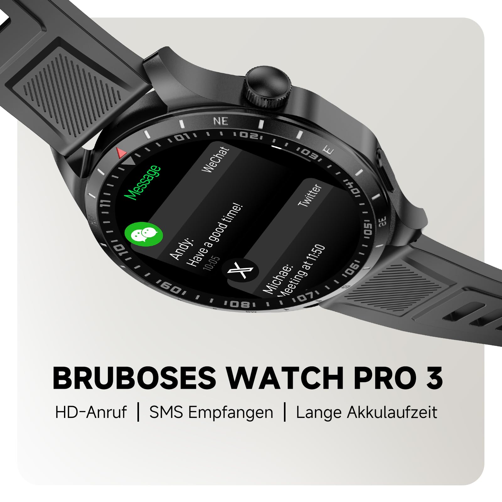 Smartwatch Herren GT 5 44mm Smart Watch,1,43" AMOLED GPS & kostenloses Kartenmaterial, 7 Tage Akku, Fitness Tracker mit 100+ Sportmodi, Wasserdicht für Android & iPhone