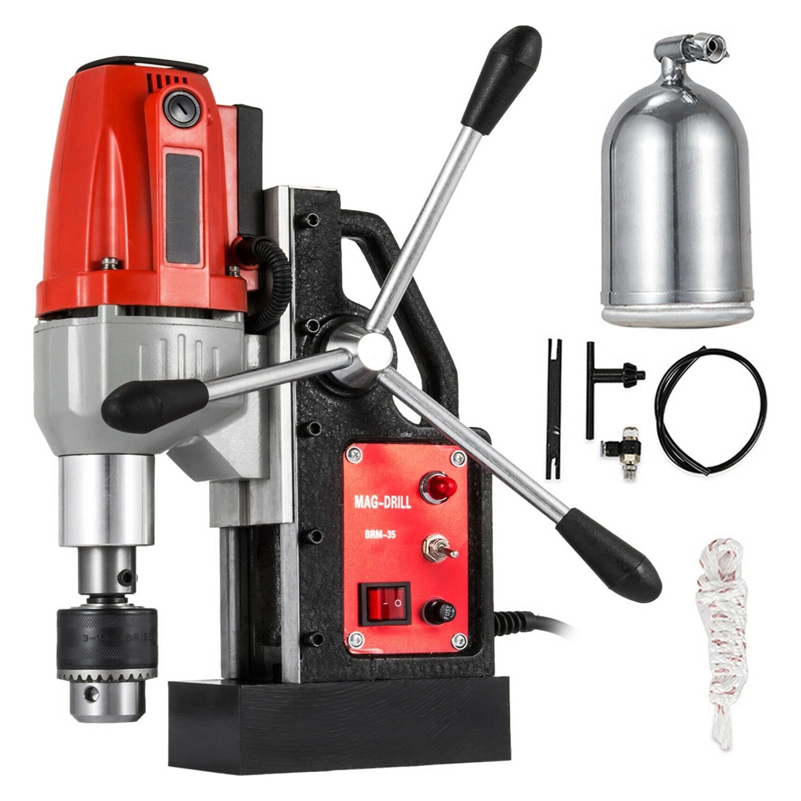 Gqnblvhzupdm Brm35 1100W Magnetic Column Drill Rig 40Mm Bore Diameter Steel Structure Engineering Drilling,High Stability(Brm35)
