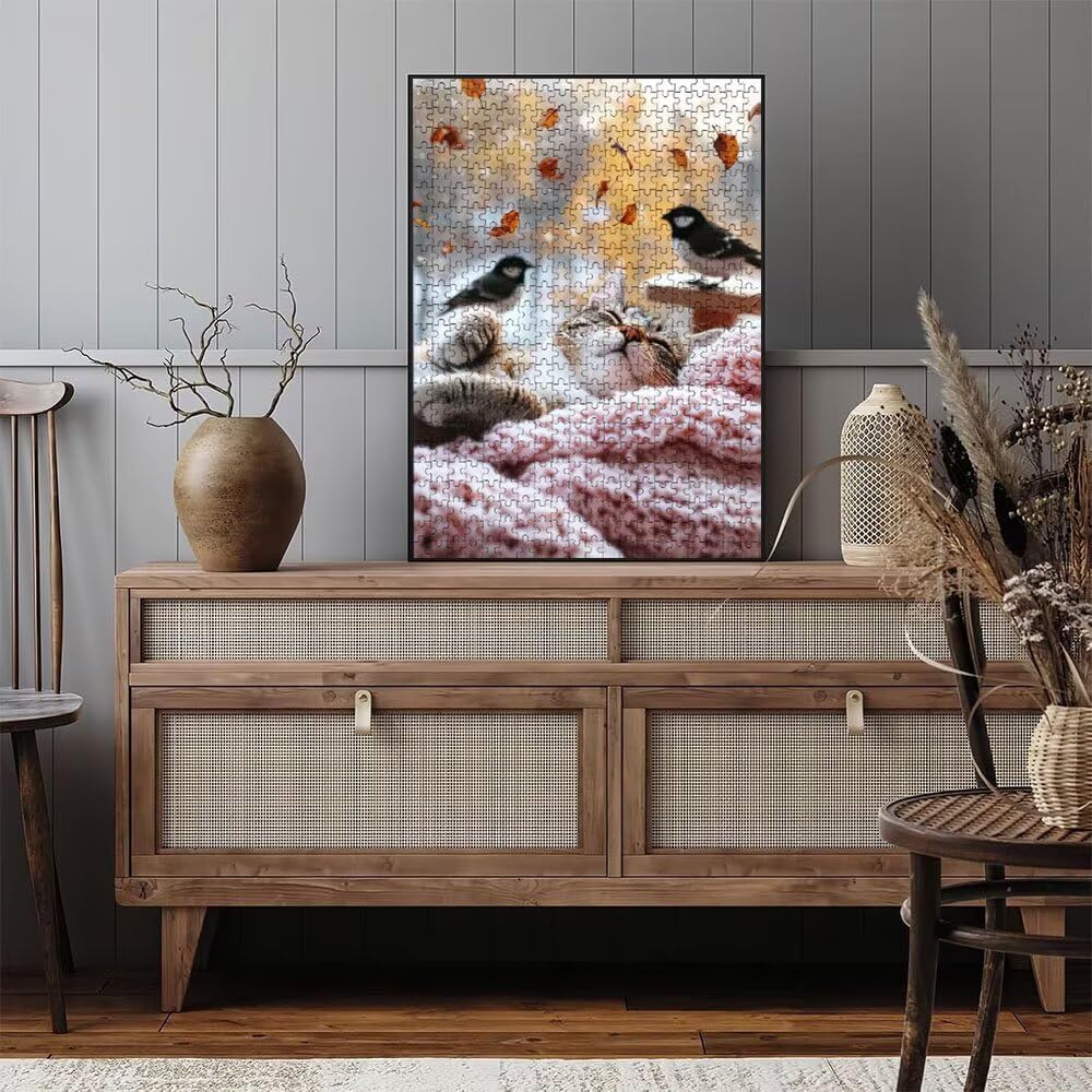 Vogel Katze Puzzle 4000 Teile, Klassische Puzzles, Geschicklichkeitsspiel Puzzle für Erwachsene, Puzzlespiele für Die Ganze Familie, Mit Schöner Verpackung, Dekoration Puzzles DX0YL3-733