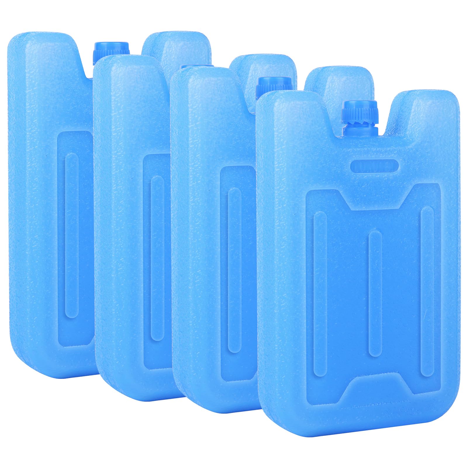 Bodaon 4PK Ice Packs, Reusable Small Ice Pack for Cooler, Bag Accessories, Freezer Long Cold Blue Ice Packs Blocks for Coolers, Adults