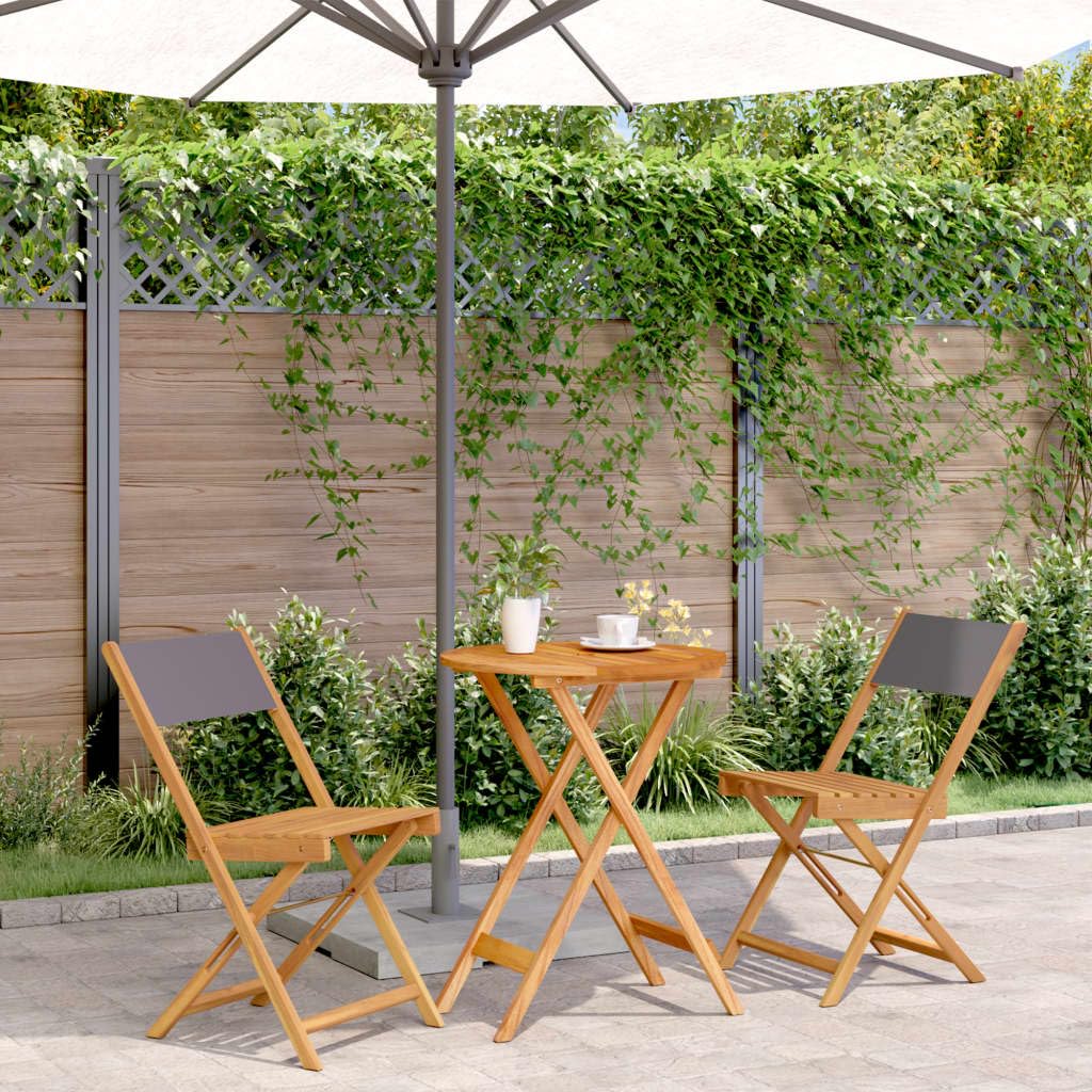 LAPOOH Ensemble de Bistro 3 pcs Anthracite Tissu et Bois Massif,Ensemble Bar De Jardin,Ensemble De Bar D'Extérieur,Mobilier De Jardin