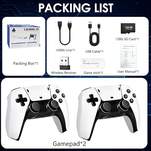 Miniatura 2 de TEFELE 2026New Wireless Retro Game Console 23 Simulators and Over 40,000 Games 2.4G Wireless Controllers(128G)