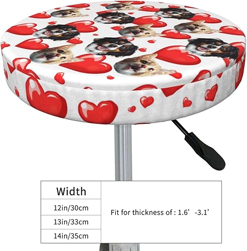 Miniatura 3 de Ouqiuwa Funda de taburete de bar redonda personalizada, añade tu nombre de foto, texto, logotipo, suave, lavable, funda de asiento de taburete de