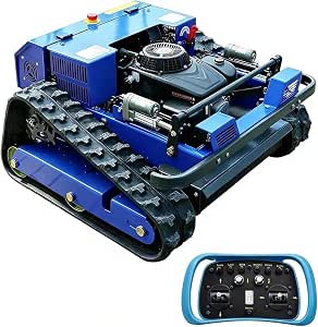 Professional Remote Control Lawn Mower with Adjustable Height & Zero Turn - Gas-Powered Crawler Track Mower for Steep Slopes (45°), Ideal for Straw and Vines
