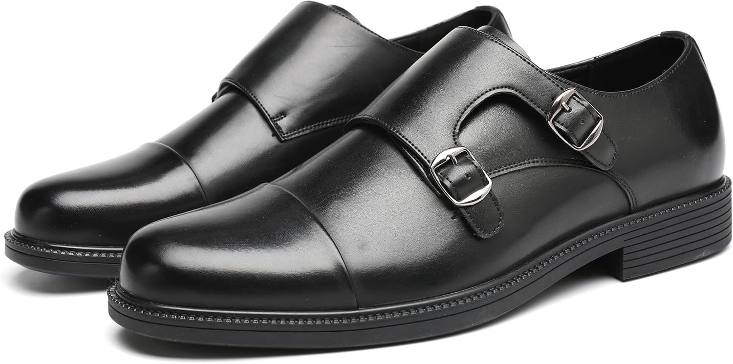 DECARSDZ Men's Double Monk Strap Slip on Loafer Shoes for Business Casual Comfortable Dress Shoes for Men - Image 6