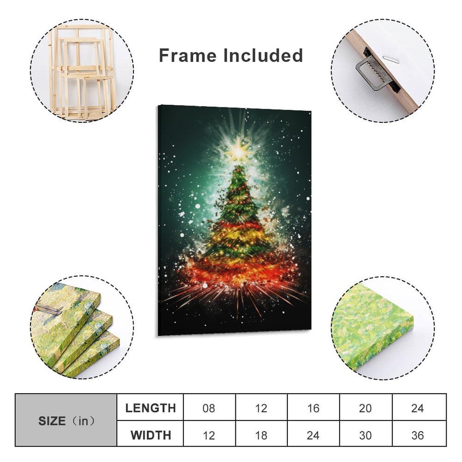 Affiche Sapin De Noël Vintage – Déco Murale 30,5 X 45,7 Cm, Style Rétro, Peinture à L'huile