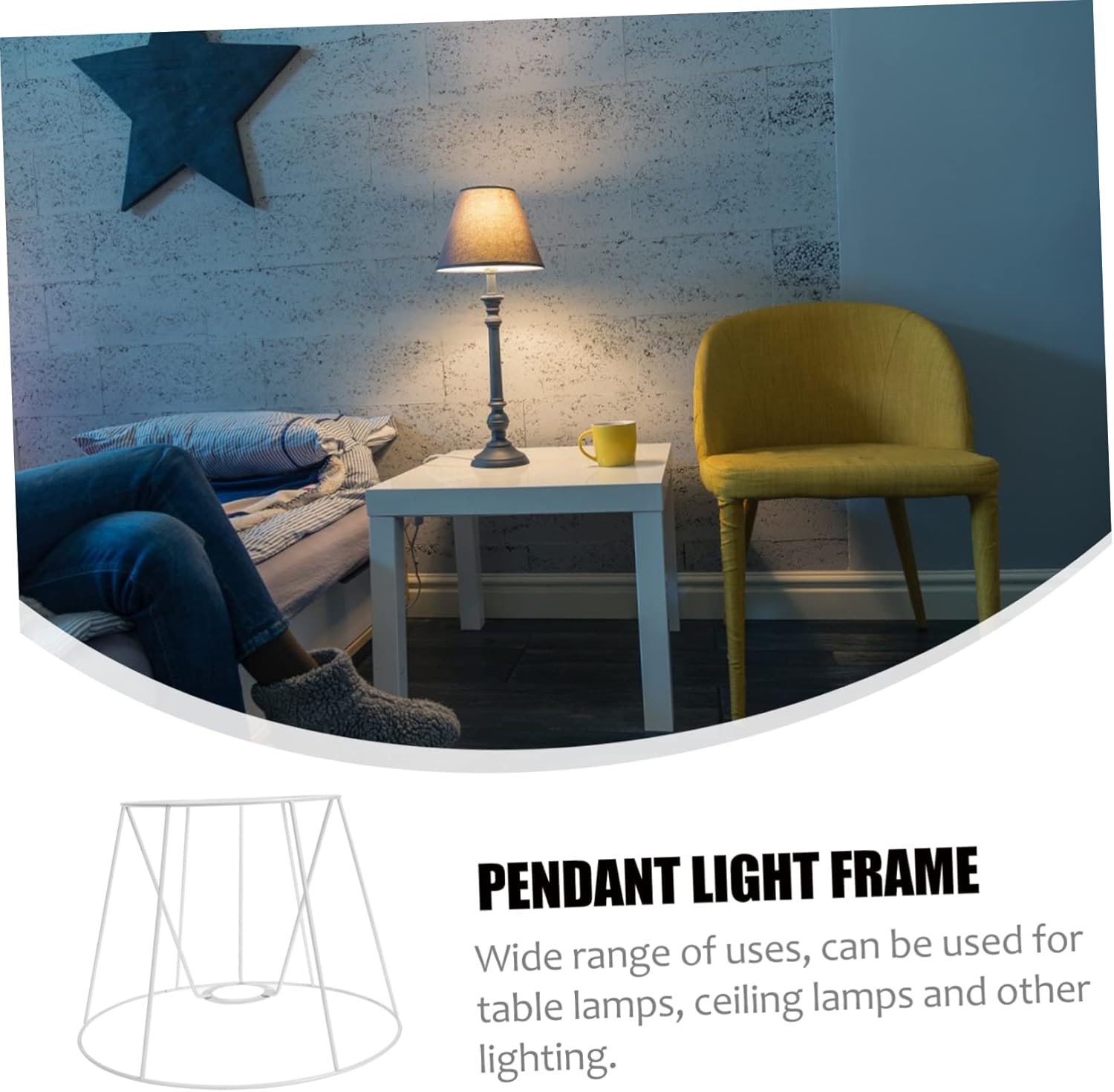 VICASKY E27 DIY Wire Lamp Shade Frame Adjustable Light Cage Guard for Table and Pendant Lamps for Home Decor and Craft Projects