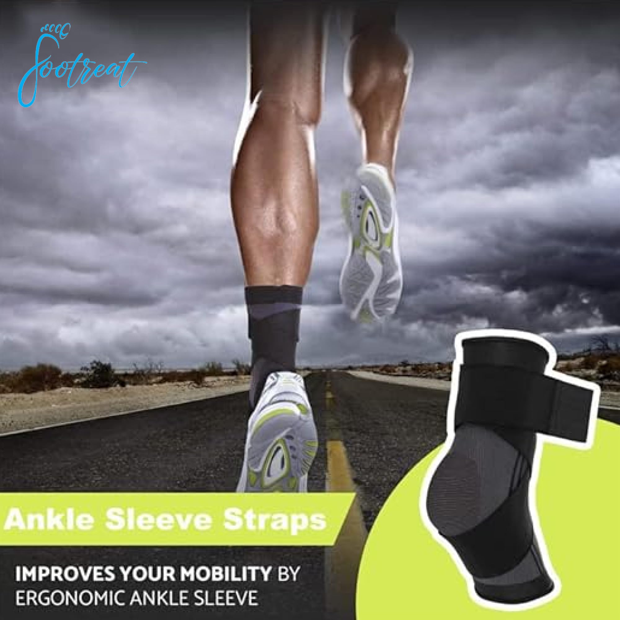 Sinvic Ankle Brace 2PCS - Adjustable Compression Wrap For Men & Women - Breathable Support For Ankle Protection - Medium Classic Black