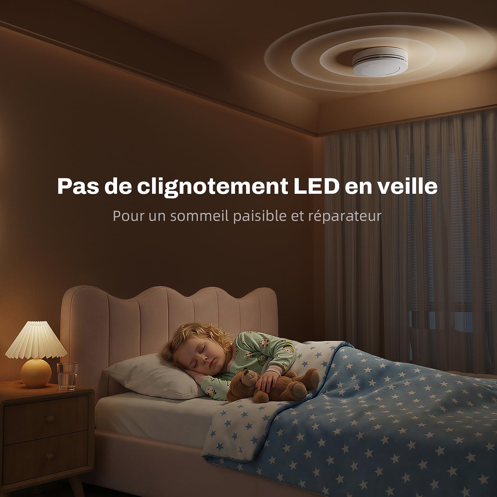 Safeliveo Détecteur de fumée, Alarme Incendie Ultra-Fin, Batterie 10 Ans, sans LED Clignotante, Fonction Test et Silencieux, 85 DB, avec tampons adhésifs, Lot de 3