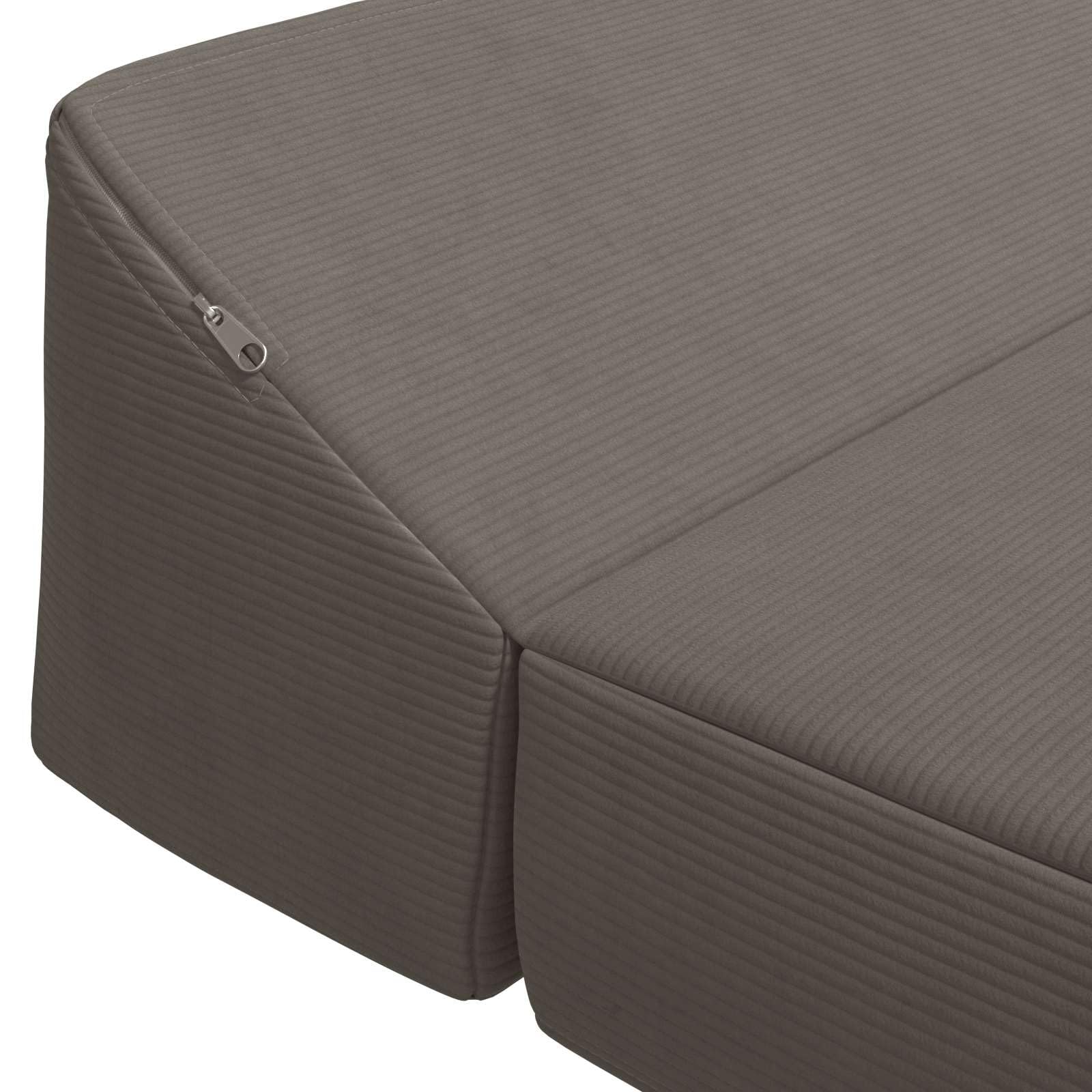 Divano Letto Pieghevole 2 Posti Tessuto Grigio Chiaro 120 cm