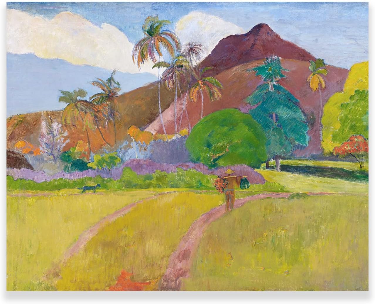 123 Life Paul Gauguin Canvas Wall Art - Tahitian Landscape Poster - Post Impressionist Art Prints - Fine Art Oil Paintings Artwork for Living Room Unframed(Tahitian Landscape,12x15inches/30x38cm)
