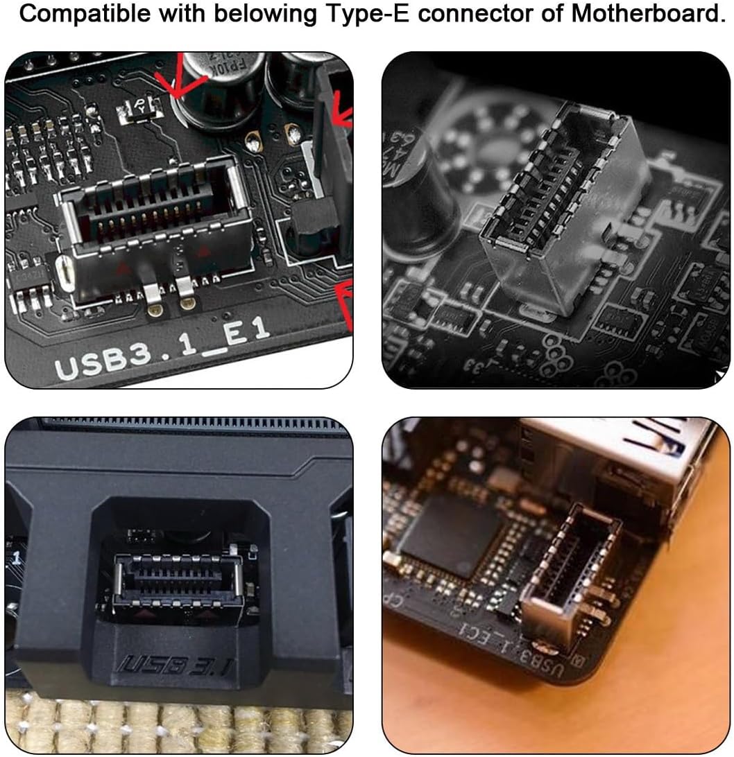CY USB 3.1 Front Panel Header Male Type-E to Type-A USB3.0 Female Data Adapter Down Angled 90 Degree for Motherboard