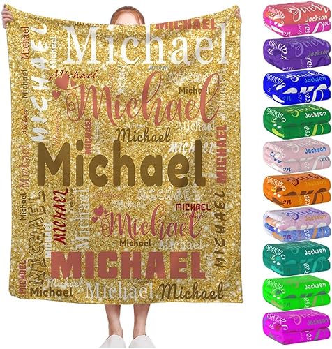 Miniatura 36 de Manta personalizada con nombre para niños, niñas, niños, adultos, hombres y mujeres, mantas personalizadas con nombre, regalos personalizados