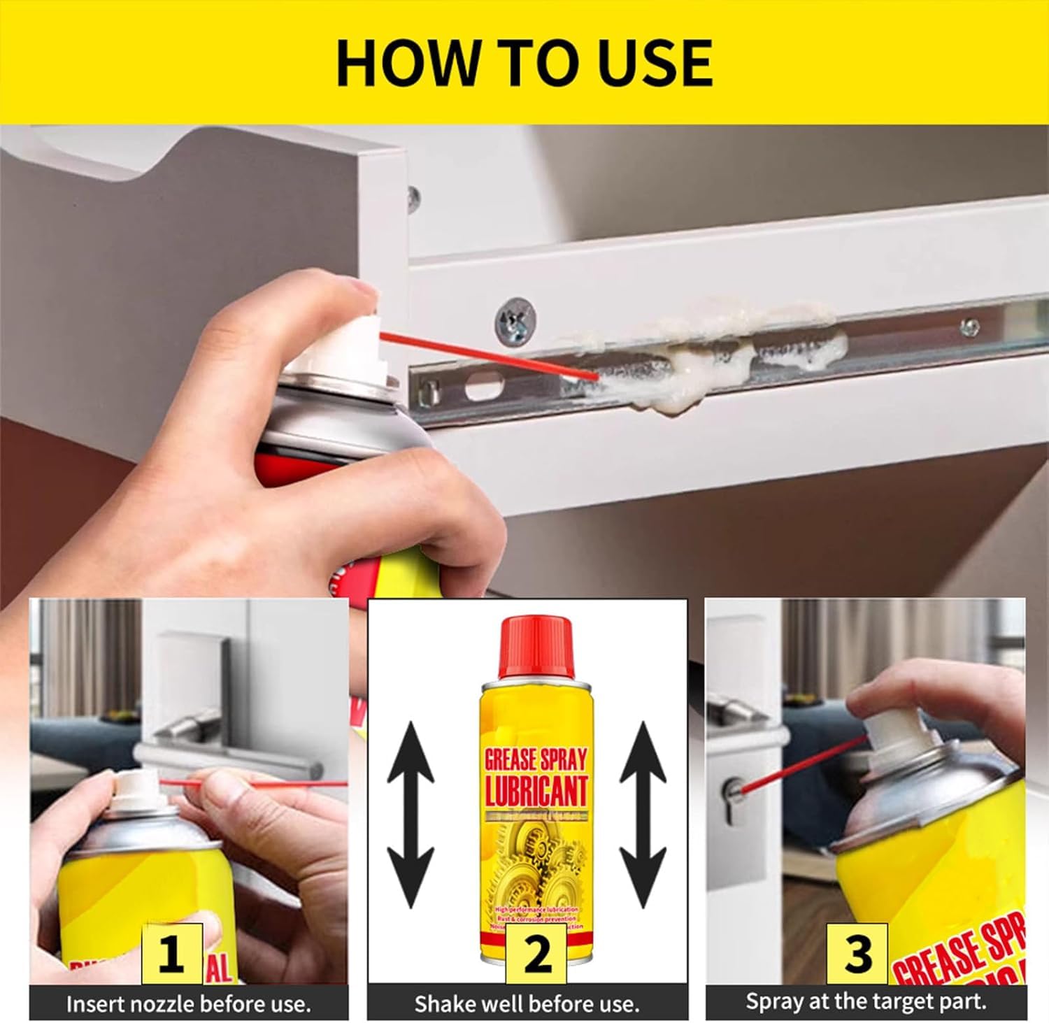 Genérico Lubricante para Eliminar óxido, Spray antioxígeno y removedor de óxido para Metales, Spray de Aceite penetrante Multiusos para Tornillos oxidados, lubricante de acción rápida para vehículos
