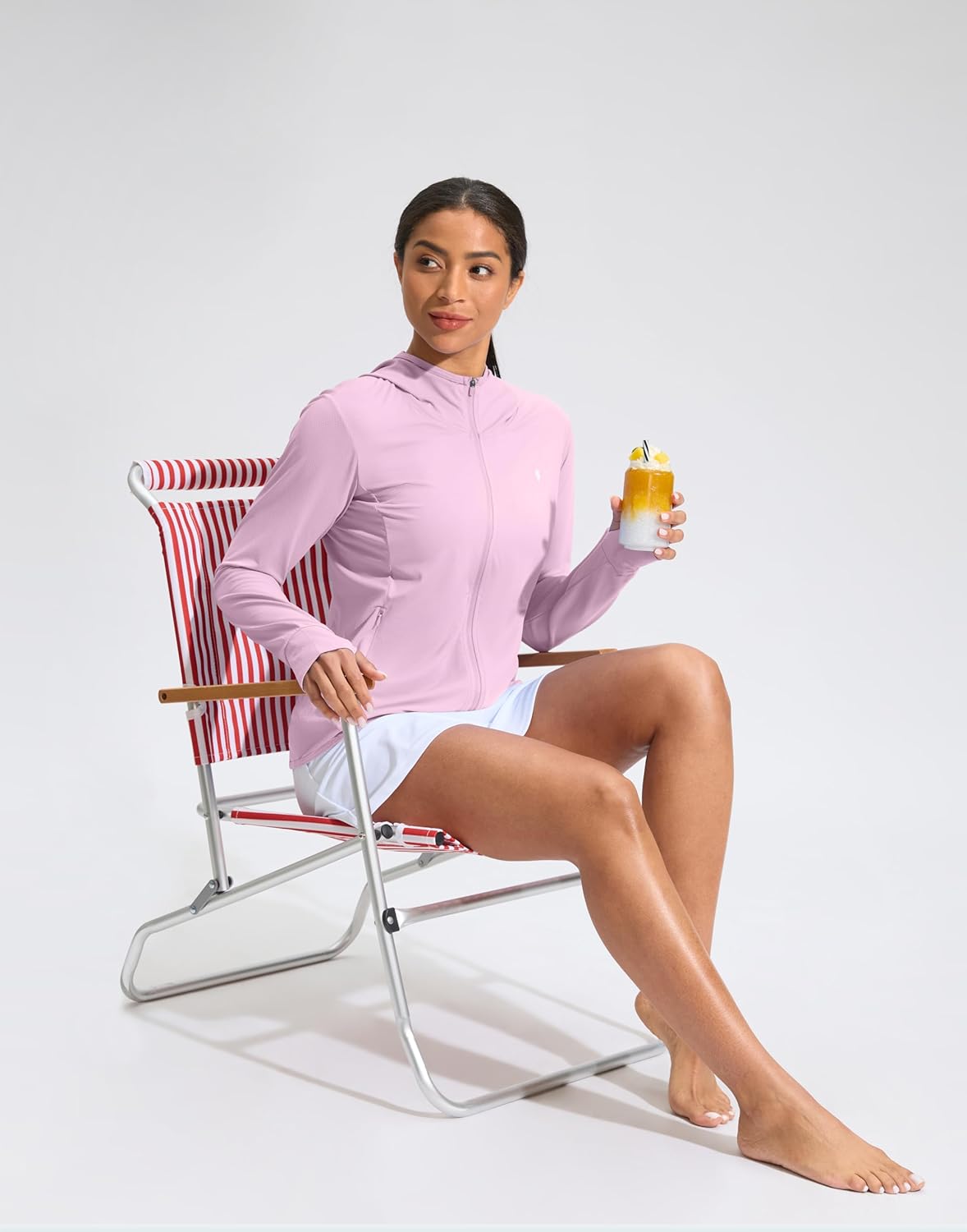 Soothfeel Women's UPF 50+ Sun Protection Hoodie Jacket Lightweight Long Sleeve Sun Shirt for Women with Pocket Hiking Outdoor - Image 8