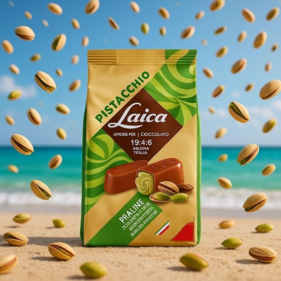 Katsy Style Dubai Pistachio Cream Pralines – Pack of 2, 95g Each, Premium Milk Chocolate with Smooth Pistachio Filling, Nutty Sweets for Gifting & Snacking