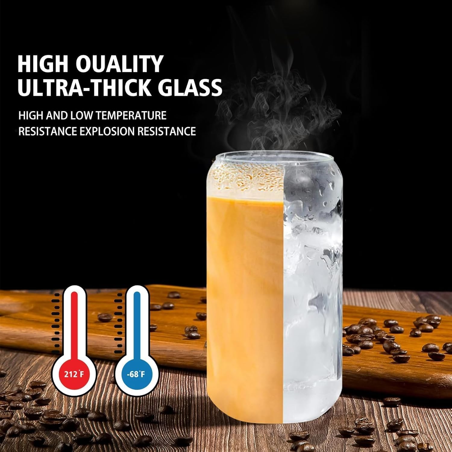Glass Cups with Lids and Straws Set of 12 – 16oz Iced Coffee Tumblers for Christmas, Thanksgiving, and Family Gatherings – Gift-Ready Drinkware for Parties and Holiday Hosting