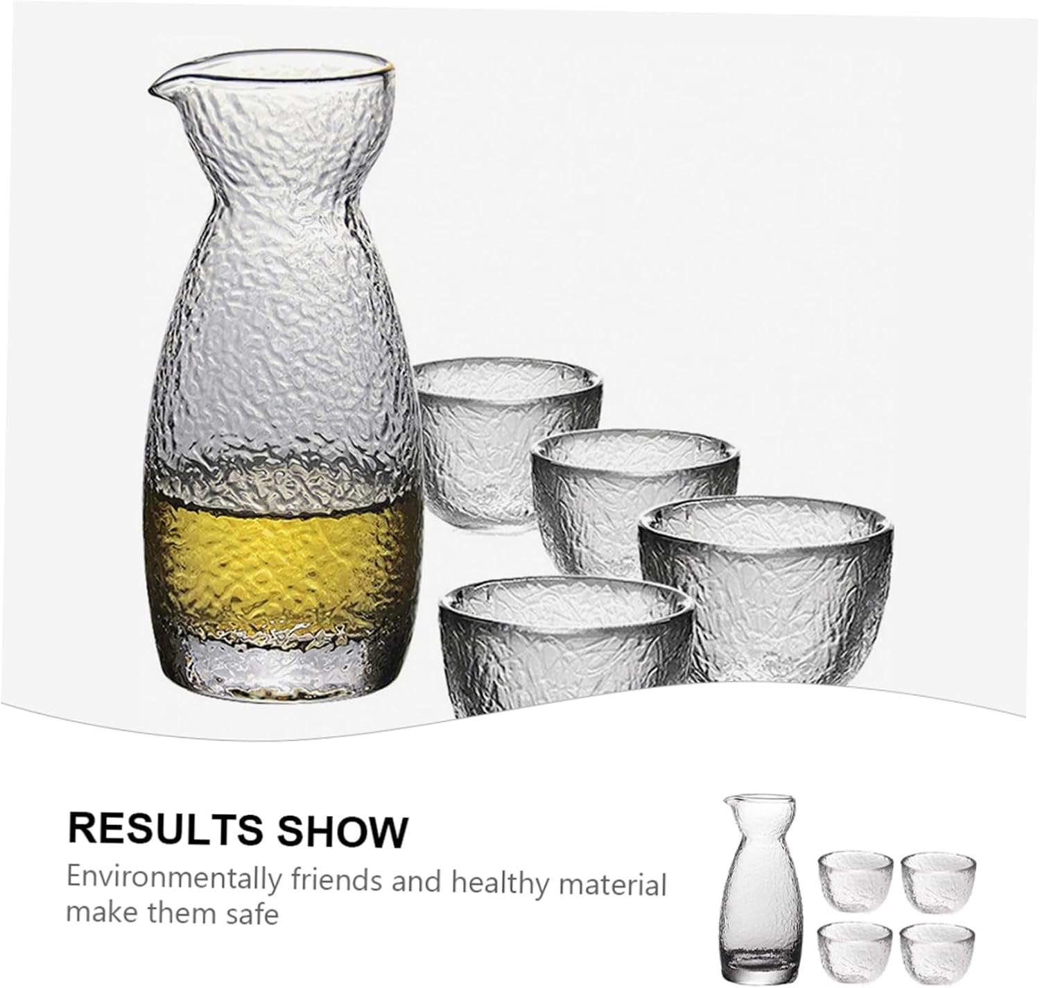 1set Japanese Style Creative Sake Cup Set Pot Glassware for Tea Parties and Home Decor Sake Cup and Material