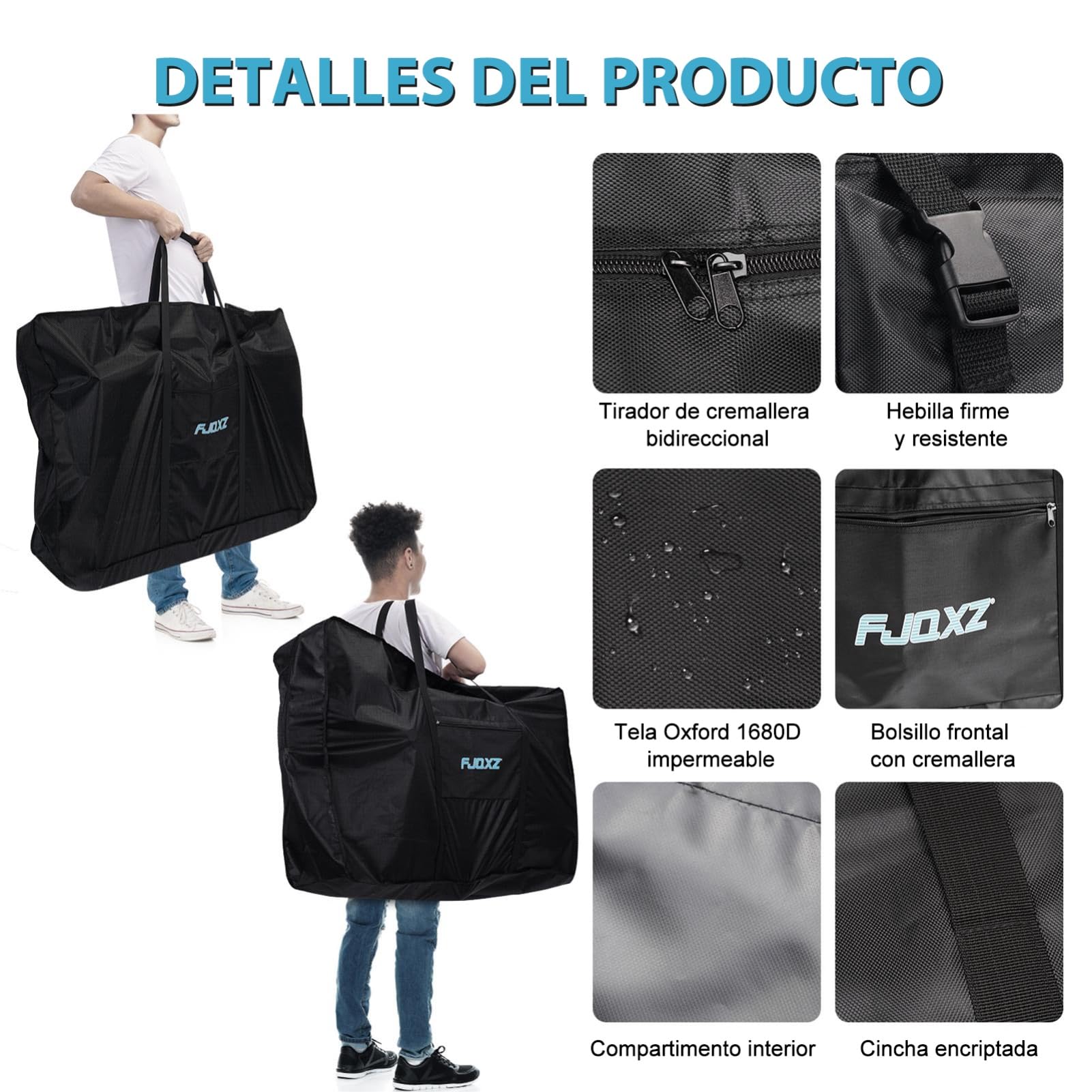 Bolsa de Almacenamiento para 26" Impermeable Bolsa Transporte Bicicleta 1680D Oxford Bolsa de Viaje Plegable de Bicicleta para Avión, Viajes en Tren