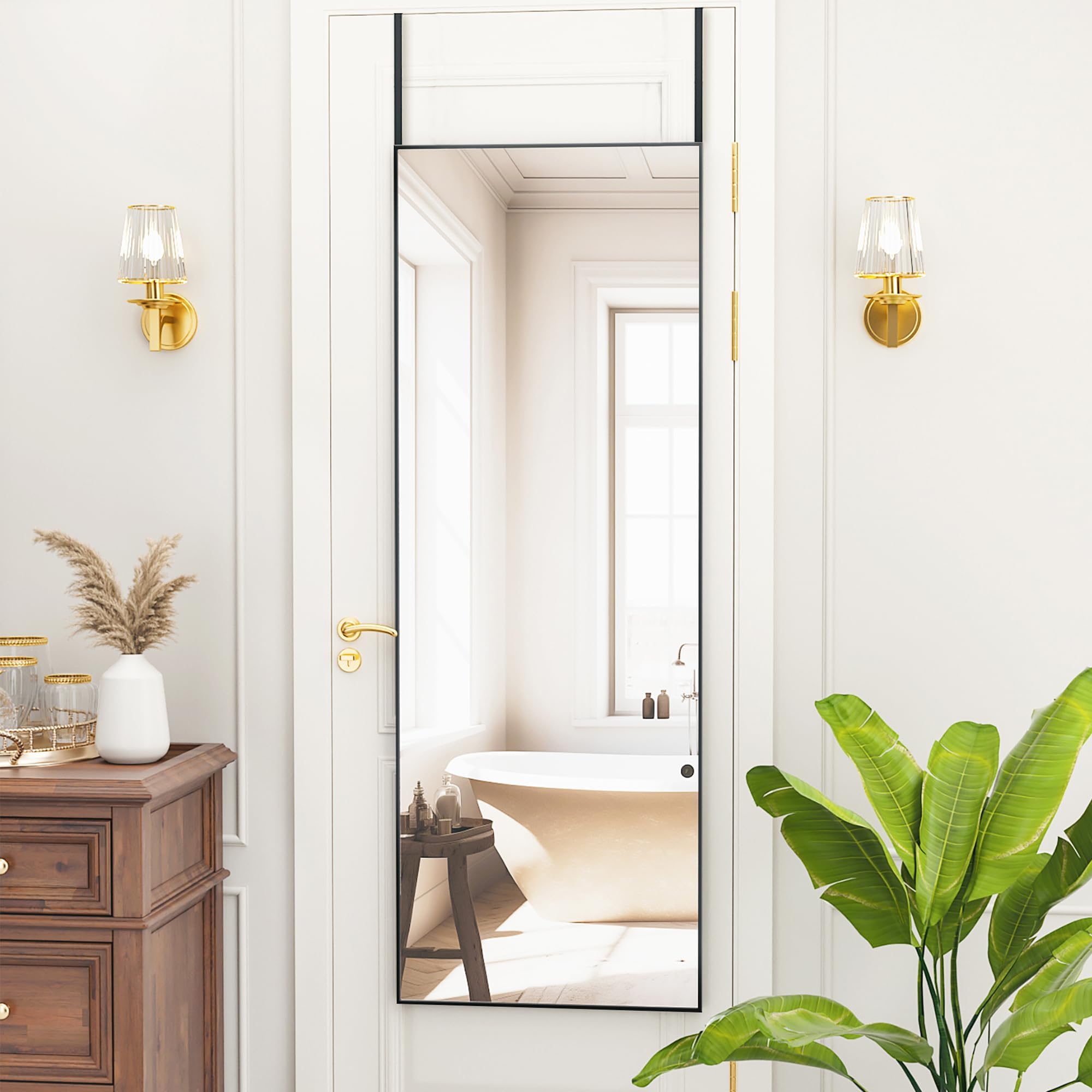 Amazon.com: NeuType Wall-Mounted Mirror 43"x16" Rectangular Hanging ...