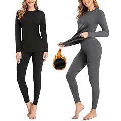 SIMIYA 2 Pack Thermal Underwear for Women Long Johns Winter Warm Fleece Lined Base Layer Set Cold Weather