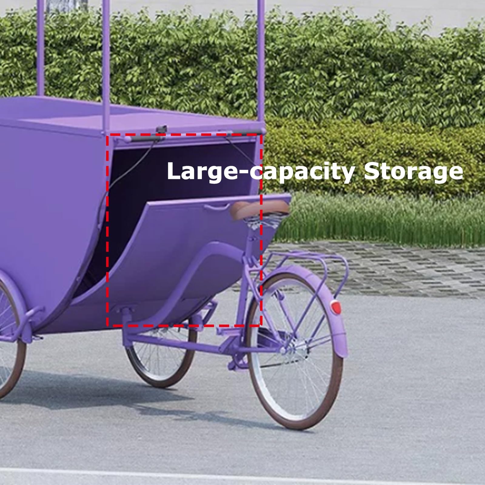 FooCarts TricycVending-Wagen mit automatischer Dosierung und Sonne, perfekt für ack-Straßen, Festivals, Konditoreien und Veranstaltungen im Freien, Weiß