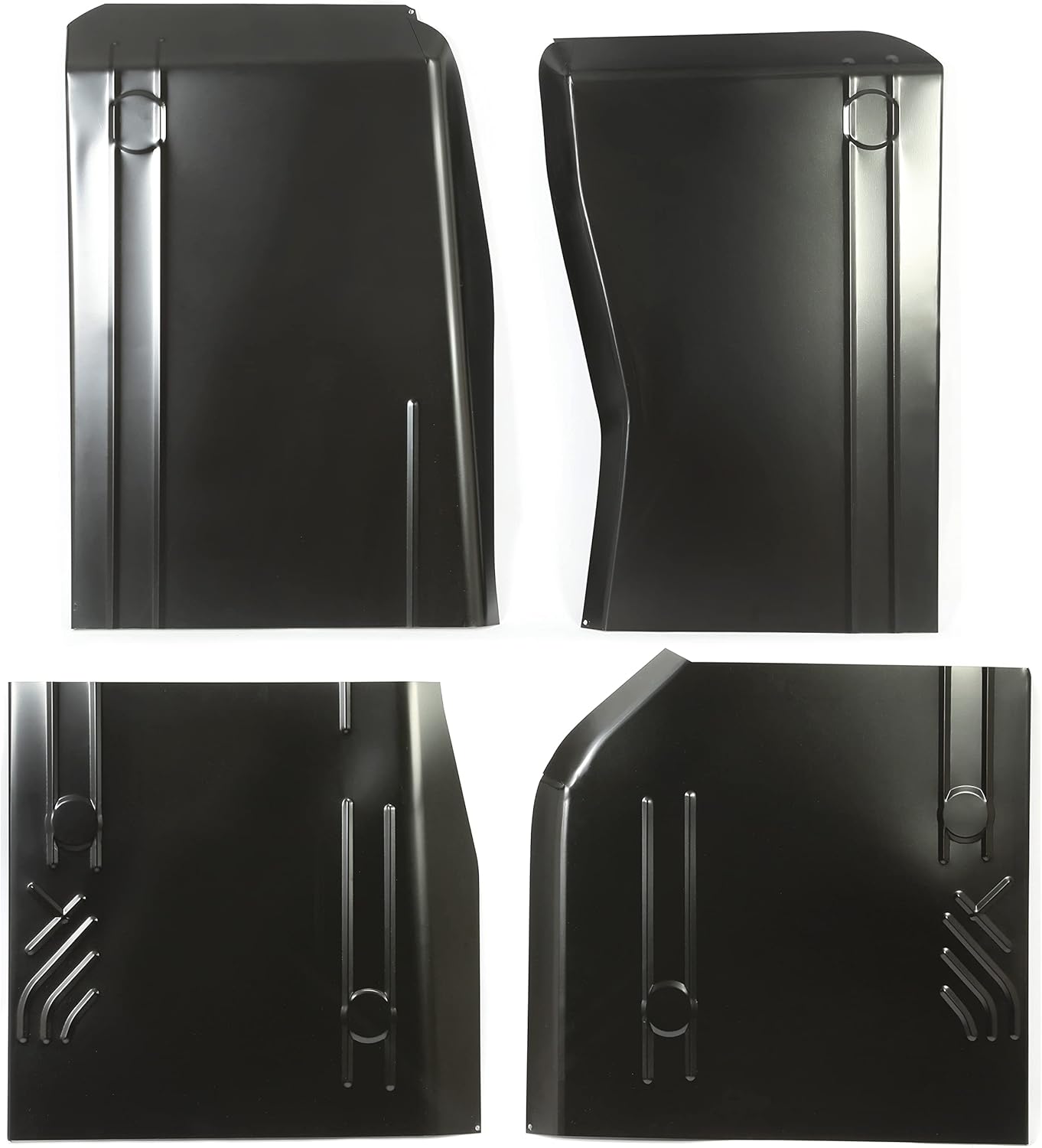 KUAFU Front & Rear Floor Pan Kit Compatible with 1984-2001 Jeep Cherokee Wagoneer Comanche Mid-Size XJ MJ Series Steel Electrophoresis Black 4 Pcs