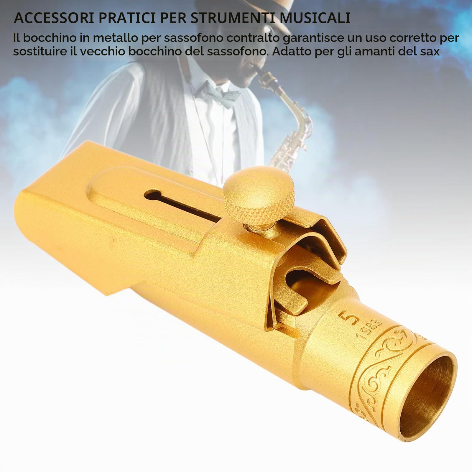 Bocchino con Sax in Metallo in Ottone 5C per Sassofono Facile da Ottenere un Tono Equilibrato con un Volume Potente Volume di Supertonestri Alti Adatti a Professionisti e Metallo per