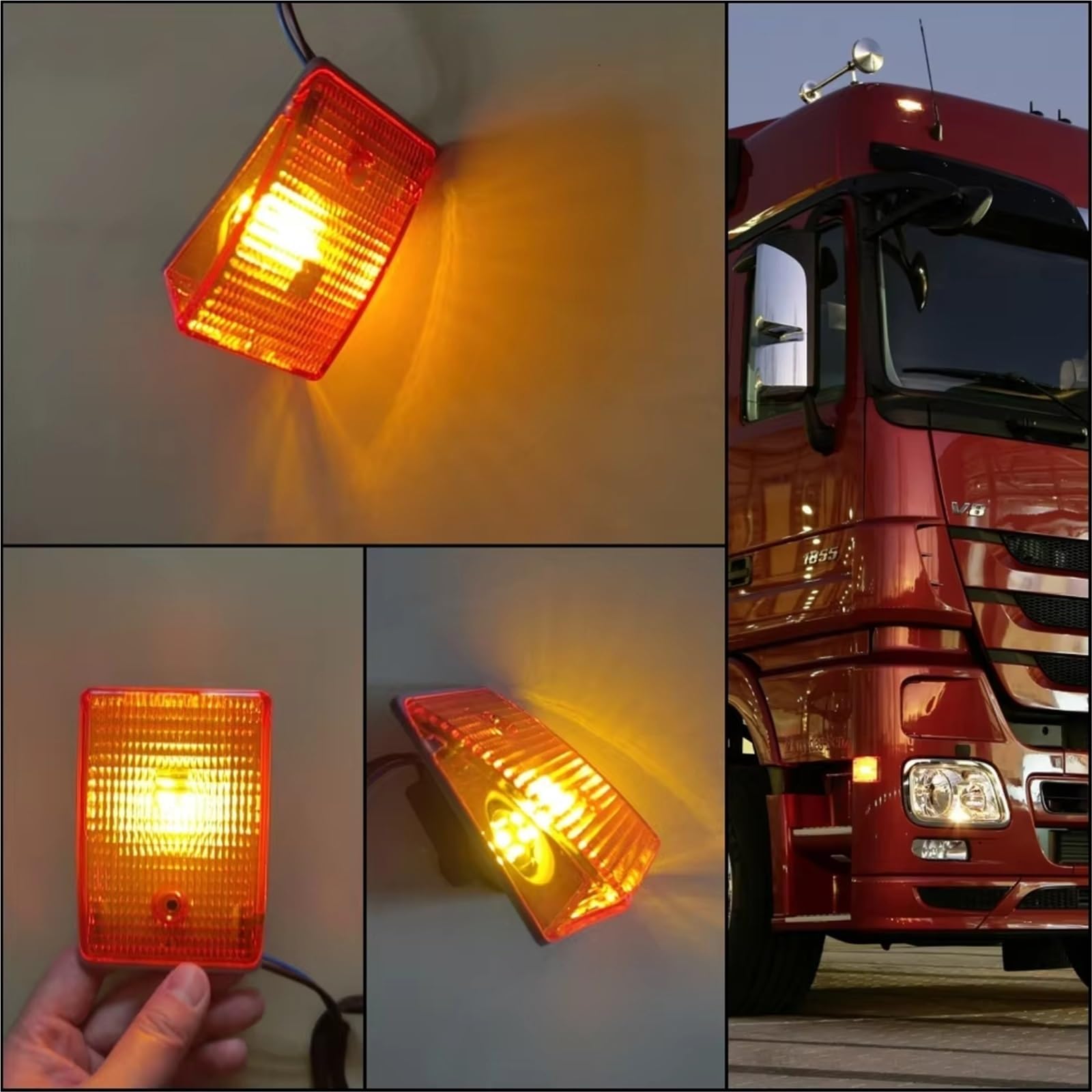 Luz Indicadora Espejo Retrovisor Para Actros Para MP3 Para MP2 Para MP1 Para MB 1841 2641 2555 3255 3341 Piezas Camión LED Esquina Cabina 24 V