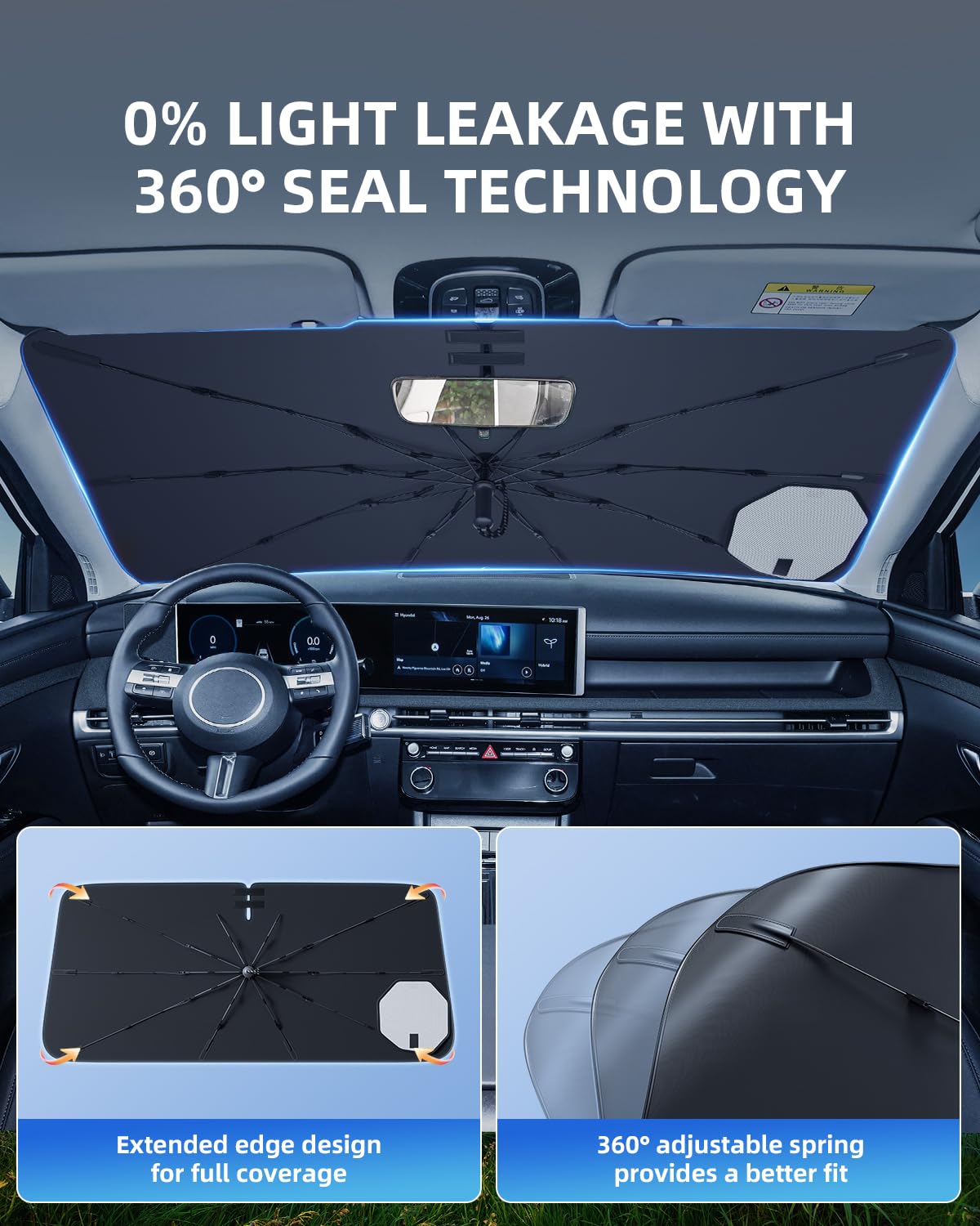 [Actualizado] Parasol para Parabrisas Hyundai Tucson 2022-2026, Parasol Plegable Bloquea Rayos UV & Calor, Protector Visor Solar Fácil de Instalar y Plegar, Accesorio Verano