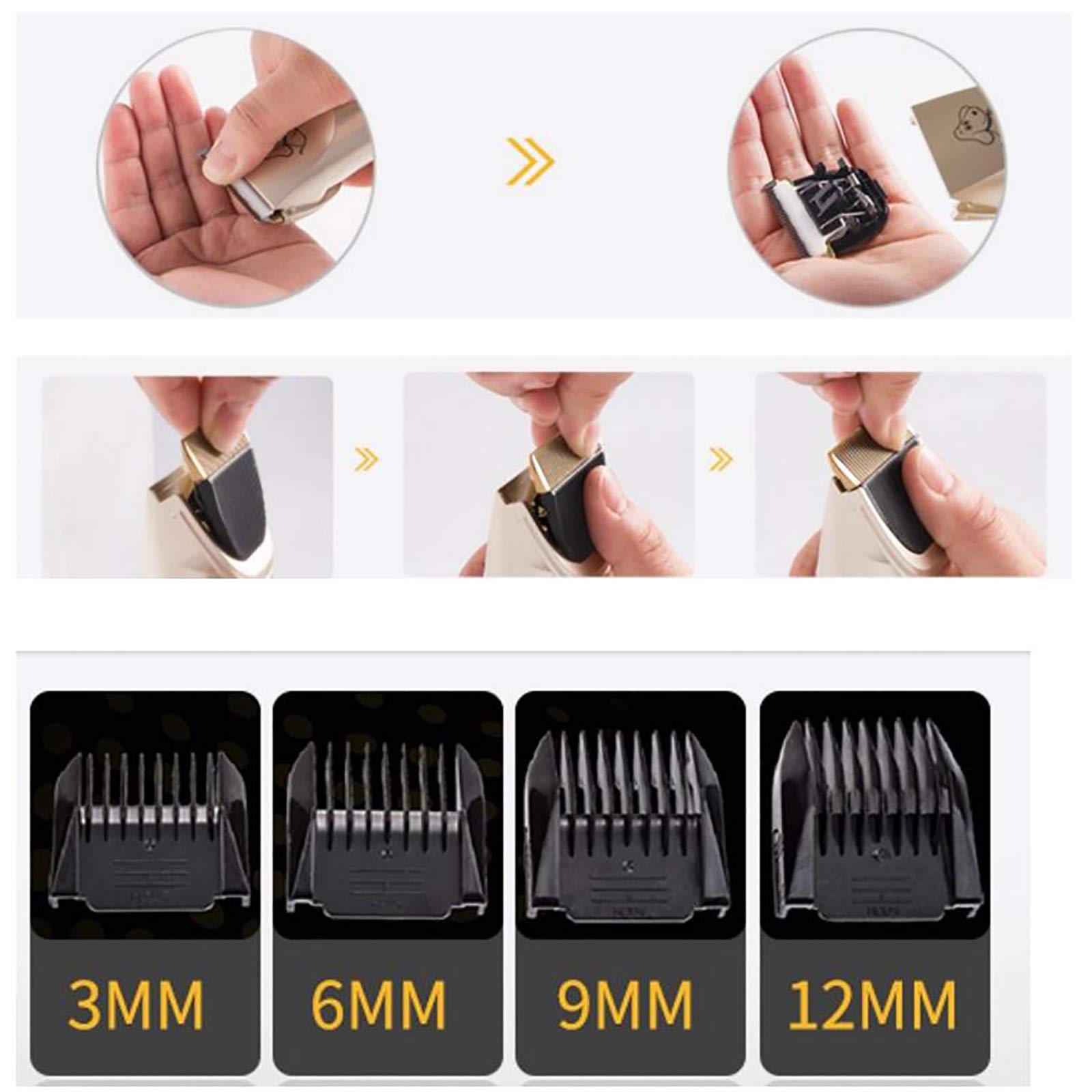Tondeuse pour Chien Professionnelle, Tondeuse Chien Poil Long Tondeuse Silencieuse sans Fil Et Rechargeable Clippers Trimmer Pet Grooming Avec Ciseaux et Peigne Lime à ongles,Noir