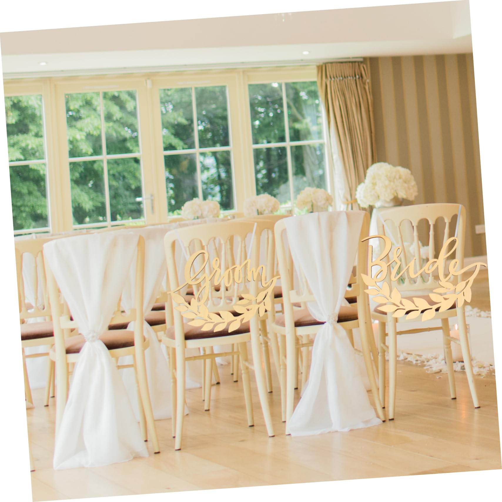 ABOOFAN Braut Bräutigam Stuhlschild für Hochzeitsdeko Stuhllehnenanhänger für Hochzeit Glatt Tragbar Kreative Dekoration