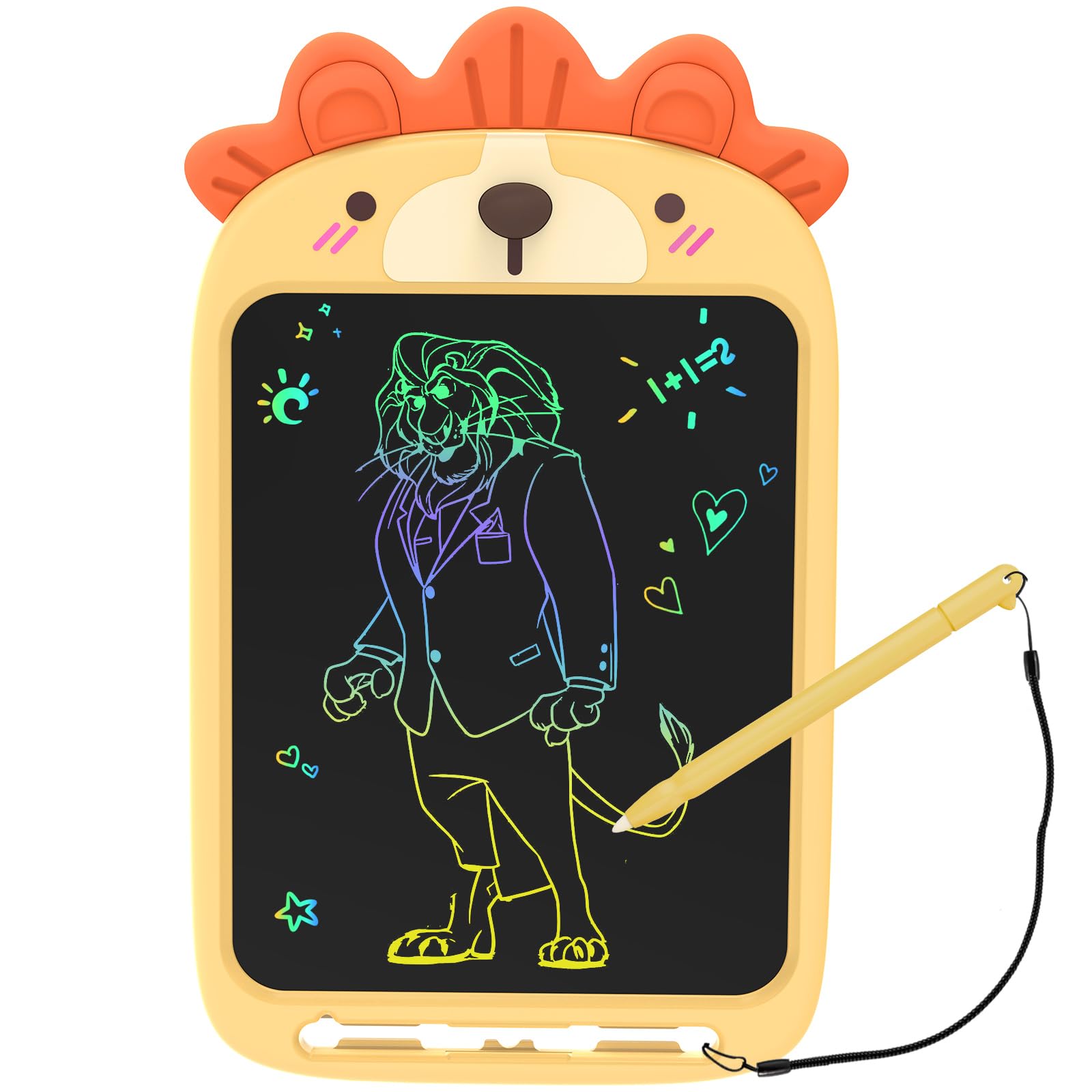 Sponsored Ad - CHAFEGY 10 Inch LCD Writing Tablet, Erasable Doodle Board Toy, Cute Lion Drawing Pad for Kids Ages 2-6 - Educational Christmas Birthday Gift (Lion)