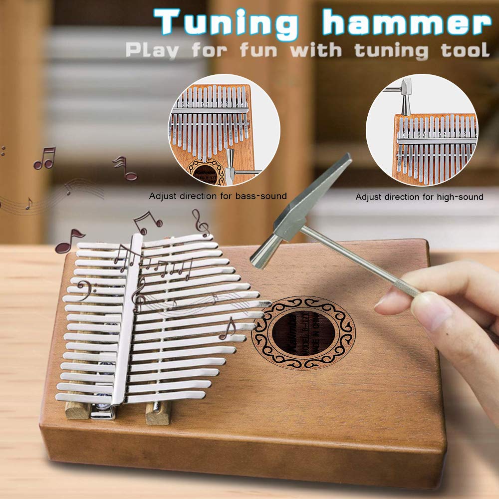 Dripex Kalimba 17 Schlüssel, Finger Daumenklavier Kalimba Thumb Piano Marimba Instrument für Musikliebhaber Anfänger (Mahagoni)