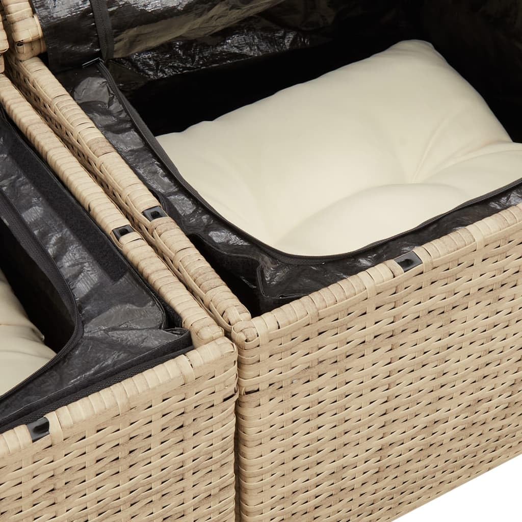 Divano da Esterno 2 posti Divanetti Esterni da Giardino Salotto da Giardino Esterno Divanetti Esterno in Polyrattan-Beige-2 Posti-8