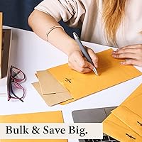 Vista 6 de Ctosree 300 sobres de manilla, sobres de cierre de papel kraft marrón a granel con cierre de cierre y sello engomado, papel pesado de 28 libras