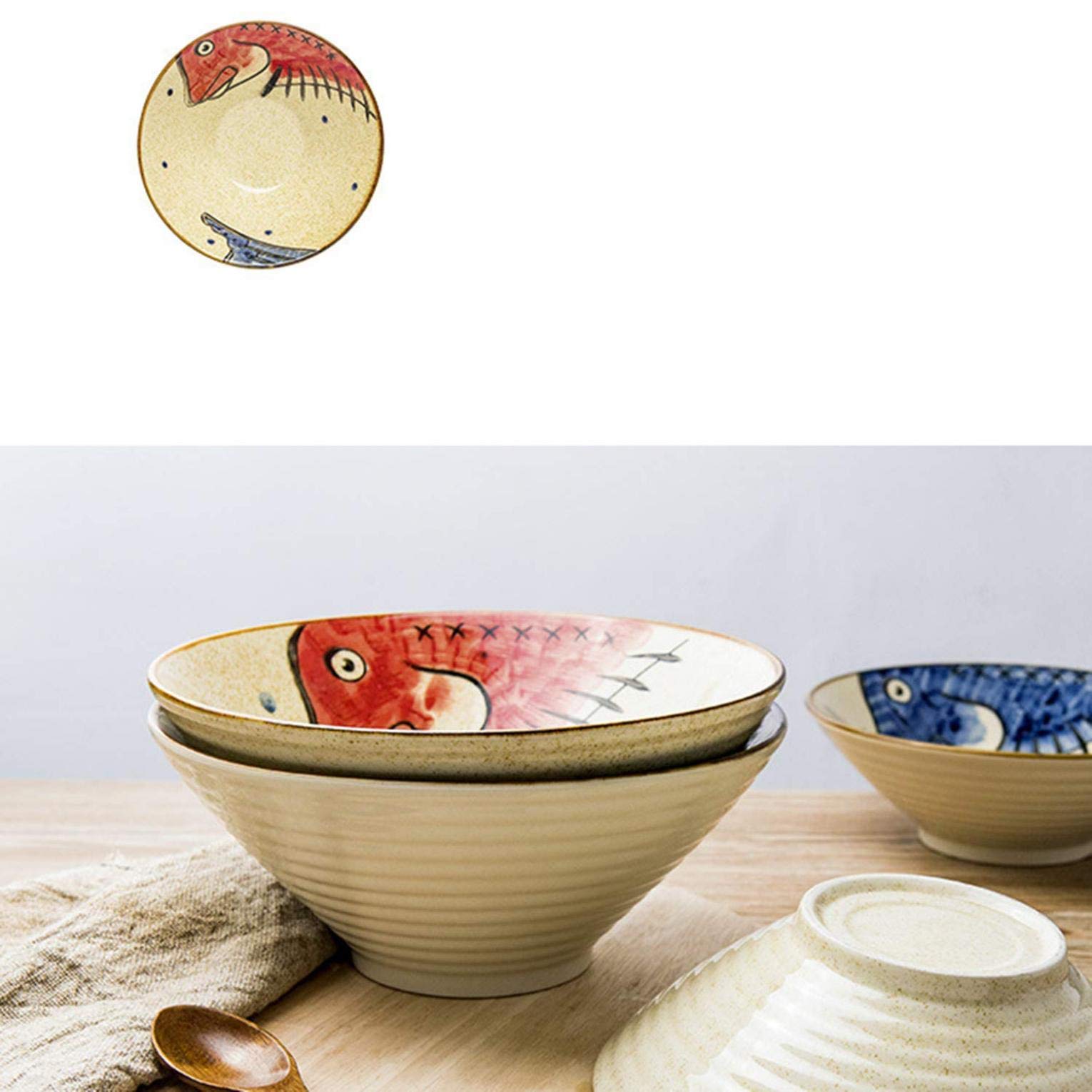 Juego de vajilla de porcelana con estampado de peces rojos, servicio de 35 piezas para 6 personas