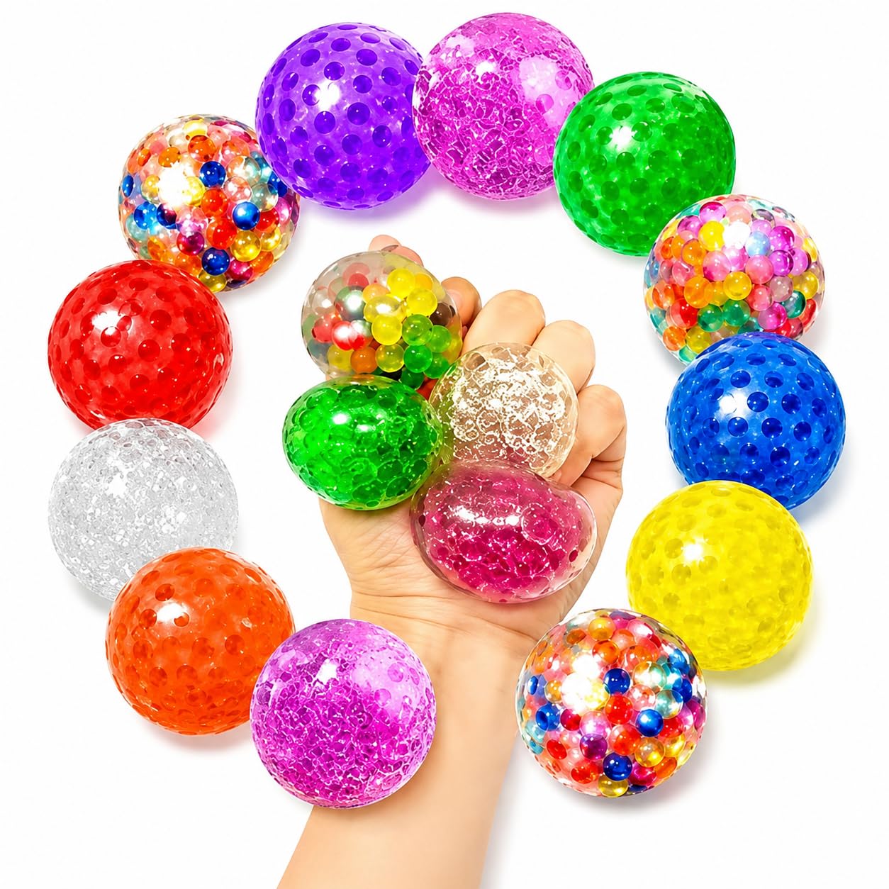 12 Pcs Stress Balls,Mini Stress Ball for Hand Therapy Ball Anxiety Relief,Small Squishy Sensory Balls,for Adults Relieve Work Anxiety, Exercise Hand Flexibility Party Favors Gifts