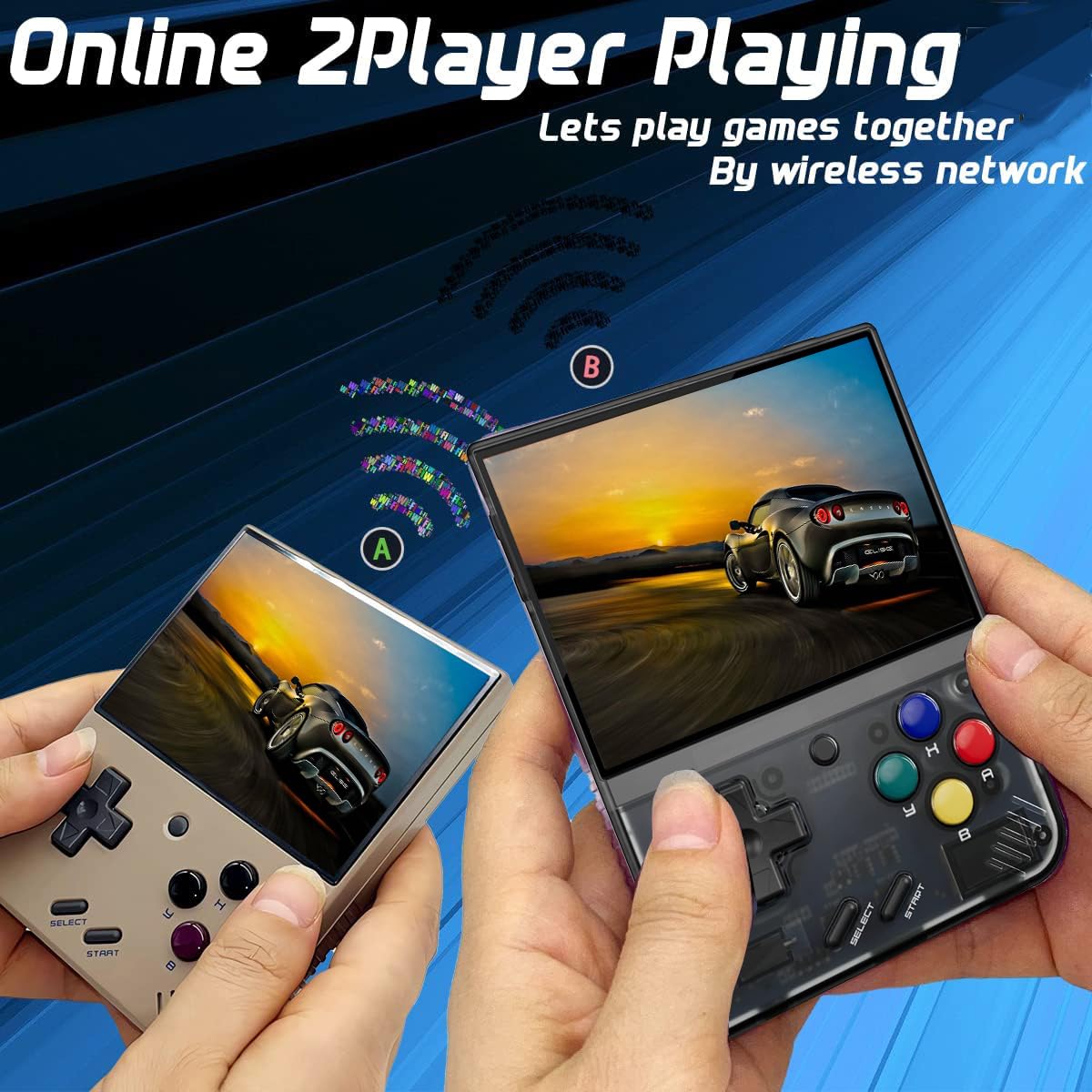 Whatsko Miyoo Mini Plus Console De Jeux Portable,Miyoo Mini+ Console Rétro 64GB avec 20000+ Jeux,3.5 Pouces IPS Screen 3000mAh Supporte Wireless Gamepad Pocket Handheld Game Console(Noir)