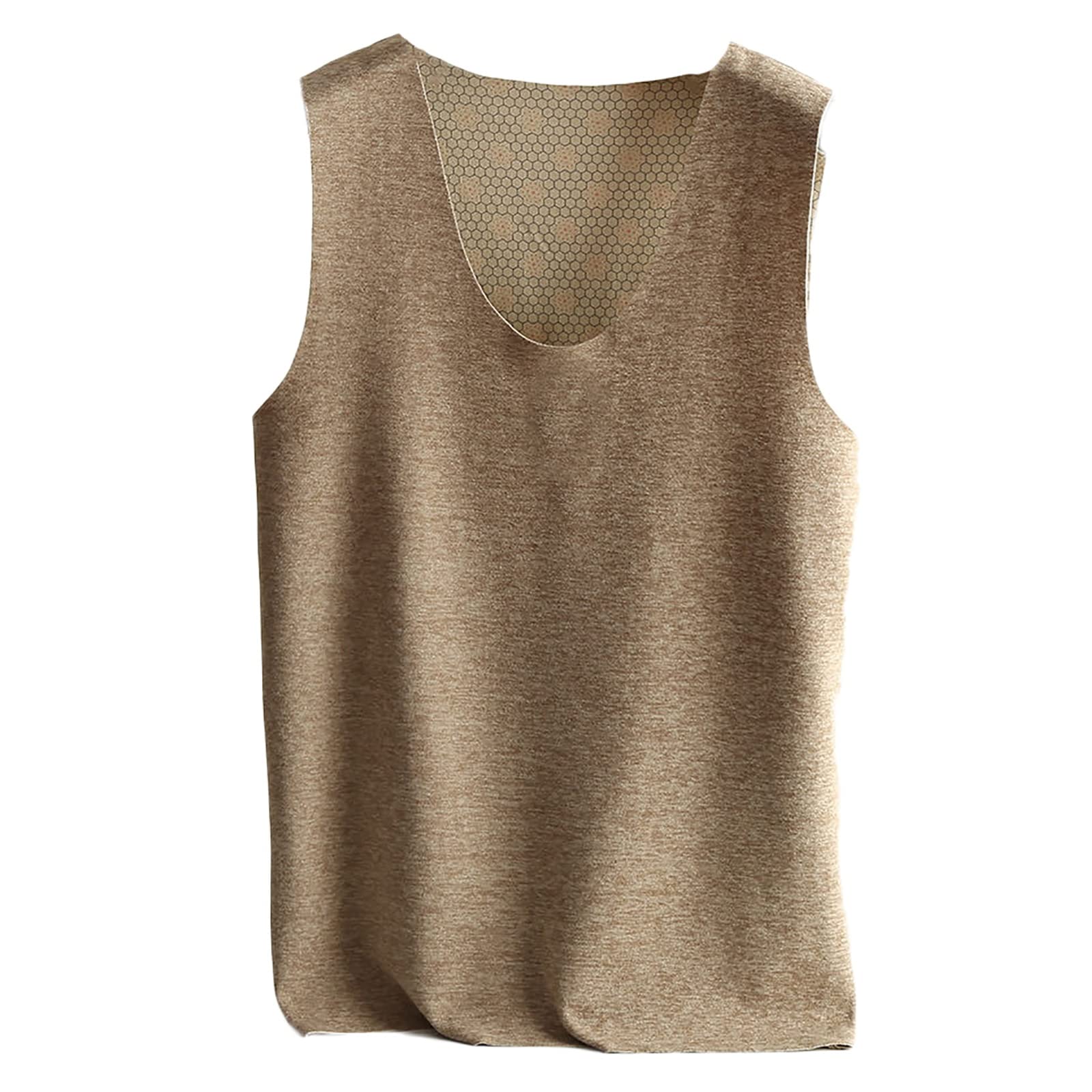 G&F Męska kamizelka termiczna bez rękawów ciepła bielizna podkoszulek zimowy (kolor: khaki, rozmiar: 3XL)