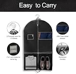 43" Garment Bag Suit Bag Garment Bags for Travel Duffle Bags for Hanging Clothes Storage Bag Carry on Garment Bag, Ideal for Wardrobes, Blazers, Dresses, Coats (1 Pack)