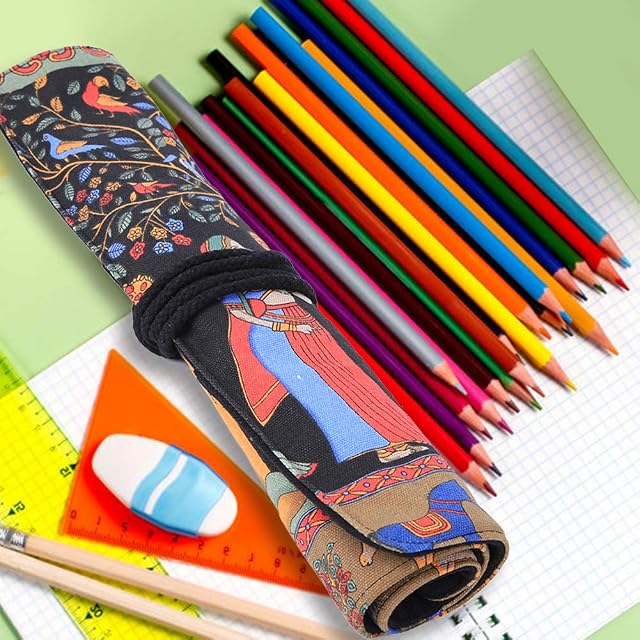Jadeshay Pencils Organizer 20-Holes Pencil Roll Wrap Waterproof Oil Painting Brush Storage Case Art Supplies,NO Pencils