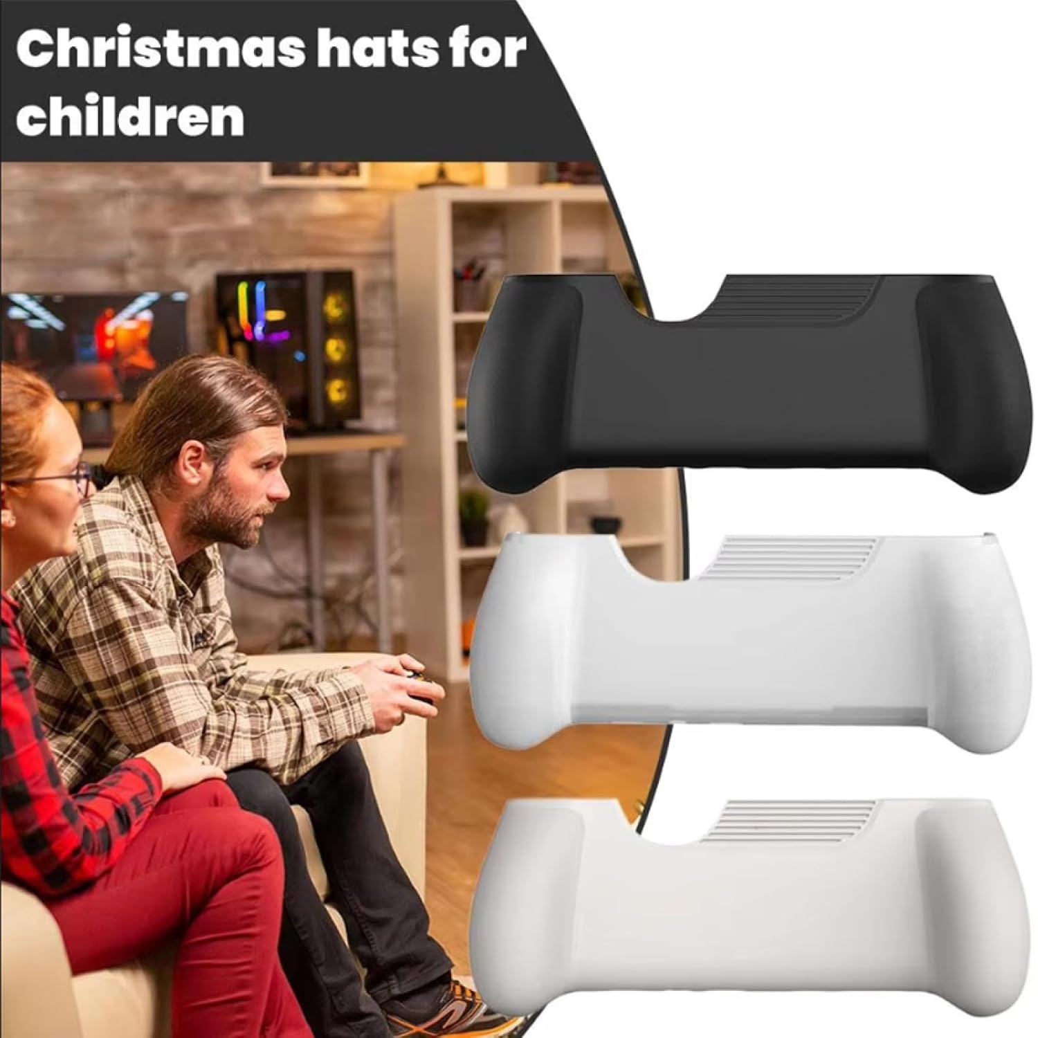 Hand Grip Cover Case for Ayn Thor, Hard Shell Protector Comfort Grip Case Ergonomic Grip Stand Holder for Ayn Thor Game Console Accessories (White)